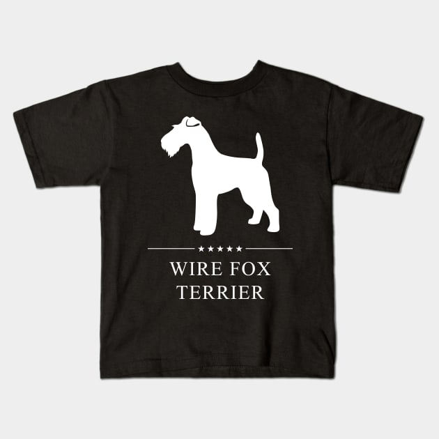 Wire Fox Terrier Dog White Silhouette Kids T-Shirt by millersye